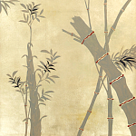 Обои ручная роспись Bamboo Dark Lacquer on Deep Rich Gold gilded tea paper варинант исполнения - 2 | Loft Concept в Рязани