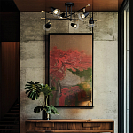 Потолочный светильник с конусообразными плафонами с контрастным сочетанием бронзы и глубоким черным цветом Aurika варинант исполнения - 4 | Loft Concept в Рязани