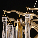 Люстра подвесная золотого цвета с разветвленными ветвями и прозрачными стеклянными подвесками Droplet Chandelier варинант исполнения - 10 | Loft Concept в Рязани