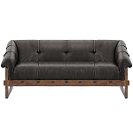 Трехместный диван Duncan винтажная черная кожа варинант исполнения - 1 | Loft Concept в Рязани