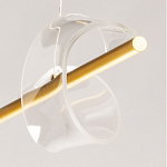 Люстра линейная золотистого цвета с двумя прозрачными волнистыми элементами Wave Line варинант исполнения - 11 | Loft Concept в Рязани