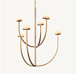 Люстрас 6-ю мраморными плафонами в форме купола Light Warm Light варинант исполнения - 5 | Loft Concept в Рязани