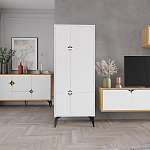 Комод белый с 4-мя дверцами на металлических ножках SPARK MULTIPURPOSE CABINET WHITE варинант исполнения - 11 | Loft Concept в Рязани