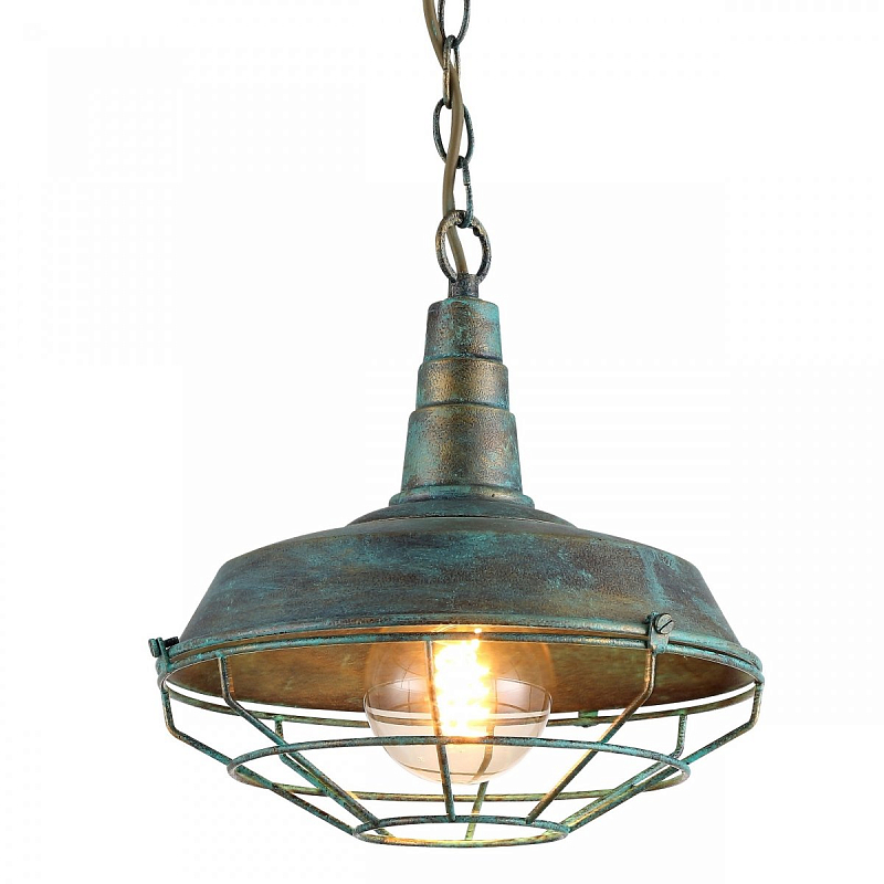 Подвесной светильник DARK CAGE PENDANT turquoise vintage II Бирюзовый Подвесной светильник DARK CAGE PENDANT turquoise vintage II Бирюзовый в Рязани | Loft Concept