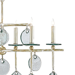 Люстра линейная с круглыми прозрачными подвесками  Horizontal Rectangular Chandelier варинант исполнения - 1 | Loft Concept в Рязани