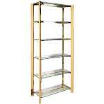 Стеллаж золото с прозрачными стеклянными полками Safekeeping варинант исполнения - 1 | Loft Concept в Рязани