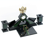 Настольный письменный набор из нефрита Герб России Dignity варинант исполнения - 2 | Loft Concept в Рязани