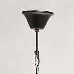 Люстра круглая из матового черного металла с подвесками из прозрачных стеклянных трубок Noir Tubes варинант исполнения - 11 | Loft Concept в Рязани