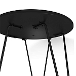 Стол журнальный c круглой столешницей из стекла серого цвета Gray and Gold Marble варинант исполнения - 5 | Loft Concept в Рязани