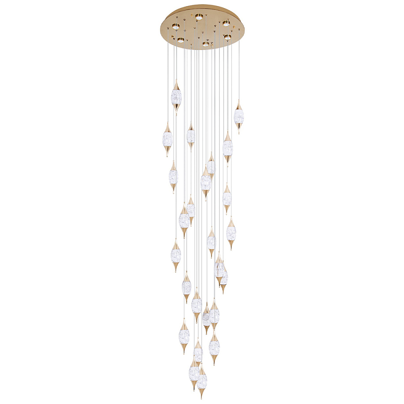 Большая каскадная люстра с хрустальными подвесками Esme Drops Crystal Brass Cascade Chandelier 25 Прозрачный Золотой Большая каскадная люстра с хрустальными подвесками Esme Drops Crystal Brass Cascade Chandelier 25 Прозрачный Золотой в Рязани | Loft Concept