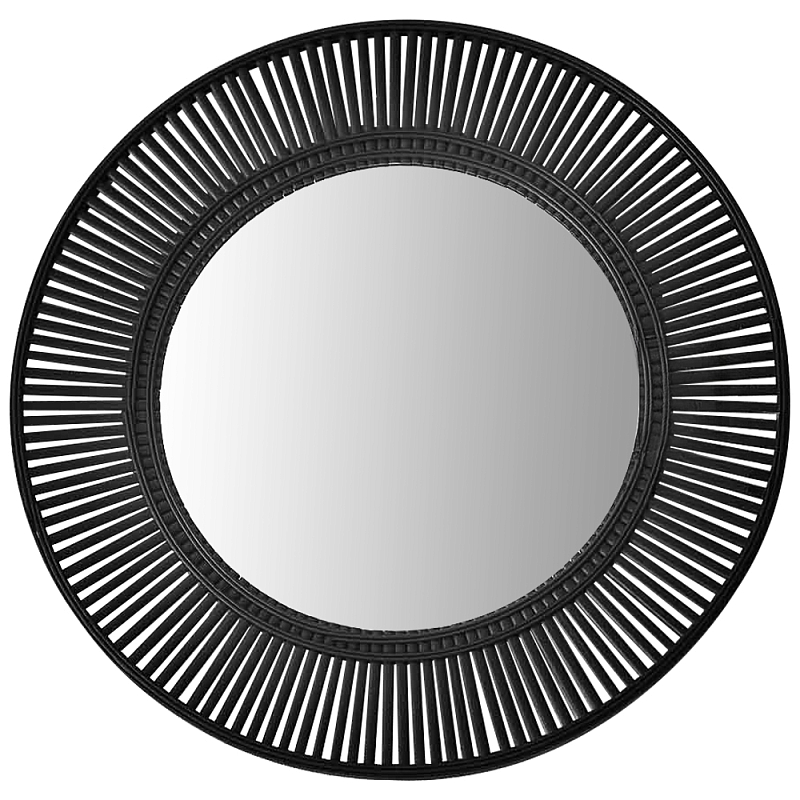 Круглое зеркало в деревянной раме Zera Mirror Зеркало Черный Круглое зеркало в деревянной раме Zera Mirror Зеркало Черный в Рязани | Loft Concept