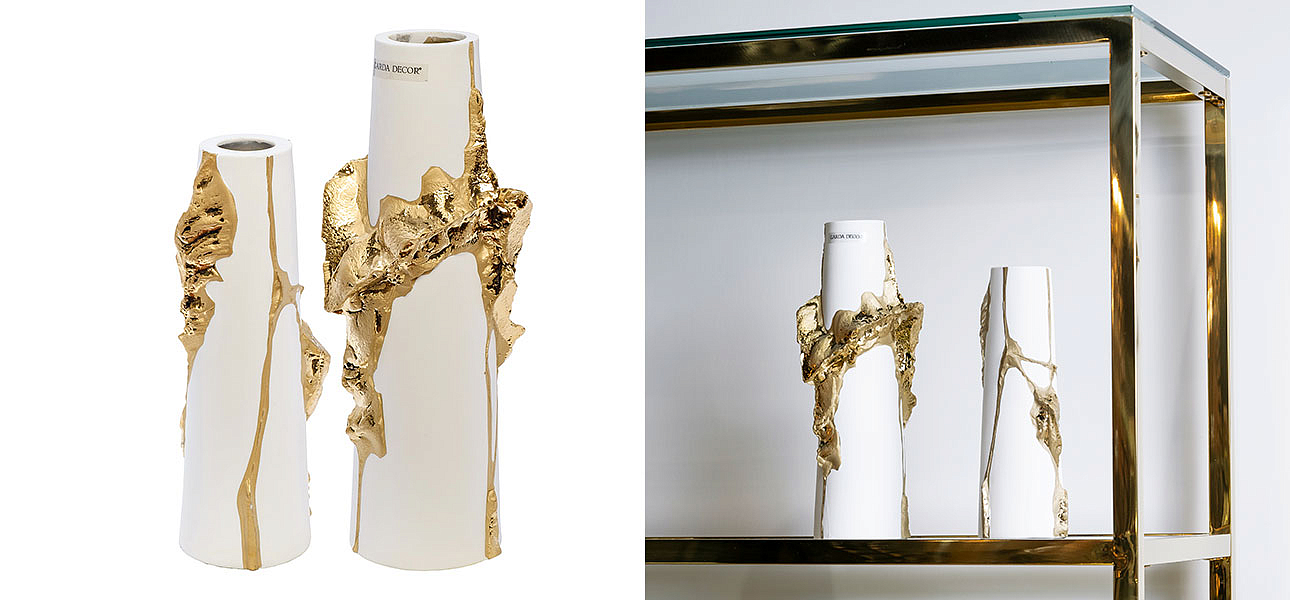 Ваза Rhea white with gold 24 Ваза Rhea white with gold 24 - Loft-Concept в Рязани