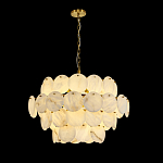 Люстра четырехъярусная с подвесками в форме дисков Cryptocrystalline Stone варинант исполнения - 4 | Loft Concept в Рязани