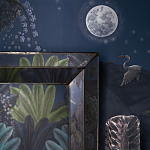 Обои ручная роспись Phuljhari Original colourway on Empire Blue dyed silk варинант исполнения - 2 | Loft Concept в Рязани