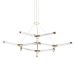 Люстра с геометрической конструкцией из вытянутых цилиндрических плафонов Hex Scaffold  варинант исполнения - 1 | Loft Concept в Рязани