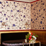 Обои с вышивкой ручной работы Flora Catherine colourway on Liso Pearl wool sateen варинант исполнения - 1 | Loft Concept в Рязани