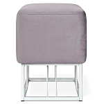 Пуф квадратный фиолетовый велюр на белом металлическом основании Celeste Purple варинант исполнения - 2 | Loft Concept в Рязани