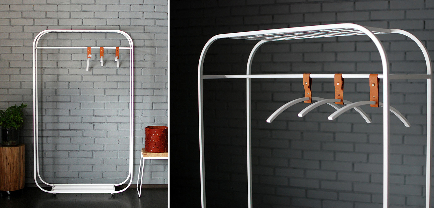 Рейл Ksawery Industrial Metal Rust Clothes Rail Рейл Ksawery Industrial Metal Rust Clothes Rail - Loft-Concept в Рязани