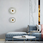 Бра в форме диска из натурального камня с декоративным центральным элеменом Cryptocrystalline Stone варинант исполнения - 1 | Loft Concept в Рязани