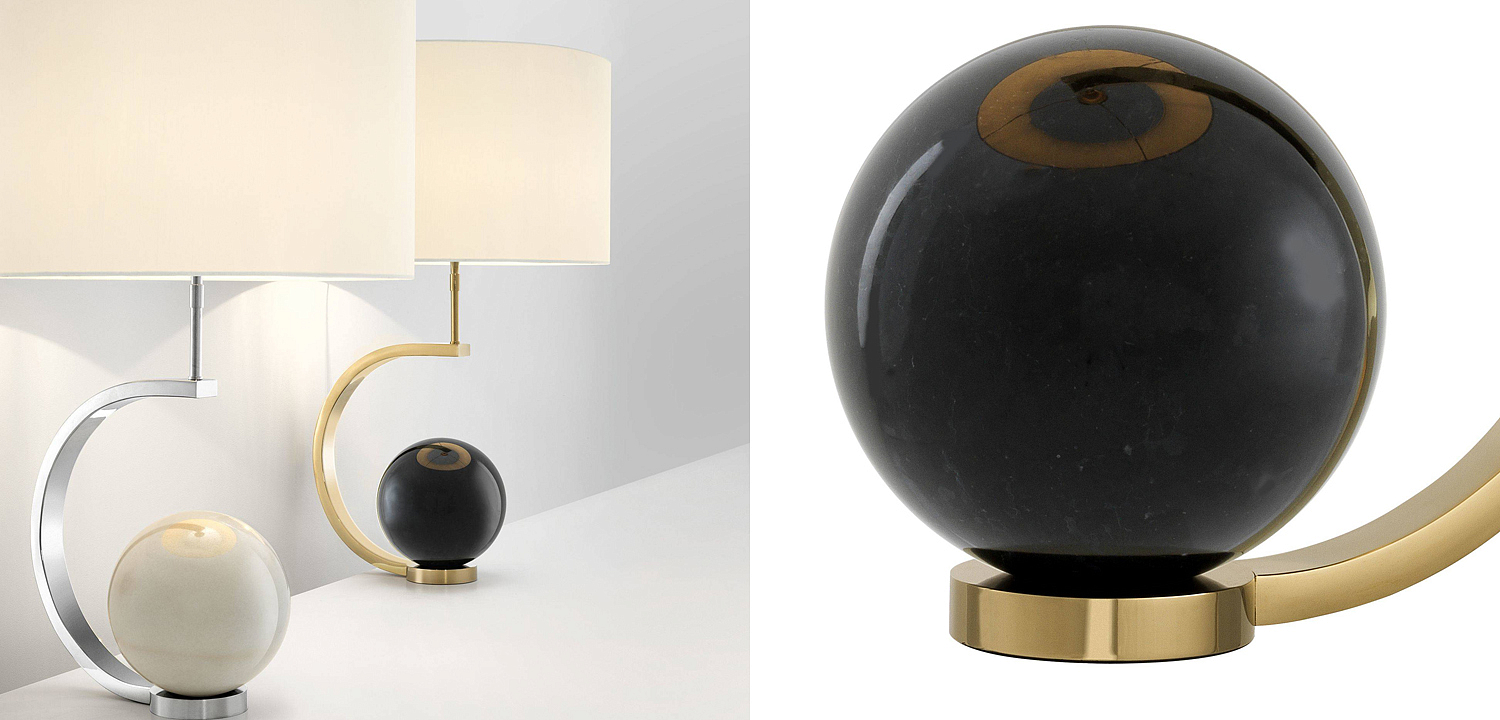 Настольная лампа Eichholtz Table Lamp Luigi Black marble Настольная лампа Eichholtz Table Lamp Luigi Black marble - Loft-Concept в Рязани