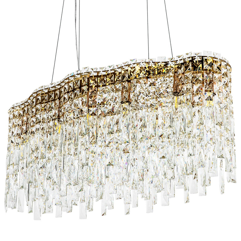 Линейная люстра с хрустальным декором Linear Atwater Crystal Chandelier 12 Золотой Прозрачное Стекло Линейная люстра с хрустальным декором Linear Atwater Crystal Chandelier 12 Золотой Прозрачное Стекло в Рязани | Loft Concept
