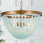 Круглая люстра с подвесками в виде круглых голубых бусин Blue Beads Chandelier варинант исполнения - 1 | Loft Concept в Рязани