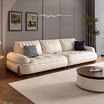 Диван кожаный с каркасом из массива дерева Furniture Medieval варинант исполнения - 2 | Loft Concept в Рязани