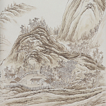 Обои ручная роспись A Thousand Li of Rivers and Mountains Special Colourway on Bleached White dyed silk 2 варинант исполнения - 2 | Loft Concept в Рязани