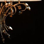 Люстра подвесная круглая с тканевым полупрозрачным абажуром и подвесками 6 ламп Gilded Elegance варинант исполнения - 7 | Loft Concept в Рязани