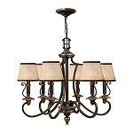 Люстра бронзового цвета с бежевыми абажурами из органзы в классическом стиле Hinkley варинант исполнения - 8 | Loft Concept в Рязани