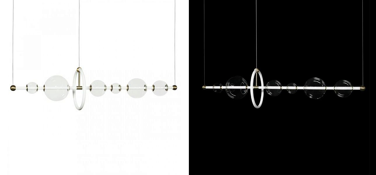 Люстра светодиодная линейная Iona Necklace белая 120 см Люстра светодиодная линейная Iona Necklace белая 120 см - Loft-Concept в Рязани