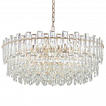 Круглая люстра с хрустальными подвесками на золотистом каркасе Gorgeous Crystal Light варинант исполнения - 10 | Loft Concept в Рязани