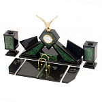 Настольный канцелярский набор из нефрита с декором в виде орла Golden Eagle варинант исполнения - 2 | Loft Concept в Рязани