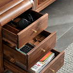 Стол рабочий округлой формы с 3-мя ящиками  Working Moonnut Table варинант исполнения - 5 | Loft Concept в Рязани