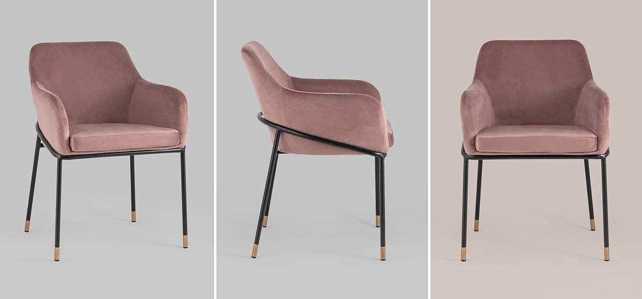 Стул Sandra Chair Пыльно-Розовый Велюр Стул Sandra Chair Пыльно-Розовый Велюр - Loft-Concept в Рязани