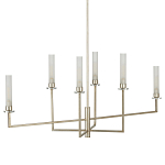 Люстра с 6-ю белыми матовыми плафонами из стекла в форме цилиндра Longitude варинант исполнения - 5 | Loft Concept в Рязани