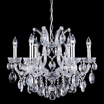 Люстра подвесная с 6-ю лампочками и прозрачными хрустальными подвесками на хромированном основании Crystal lamps варинант исполнения - 1 | Loft Concept в Рязани