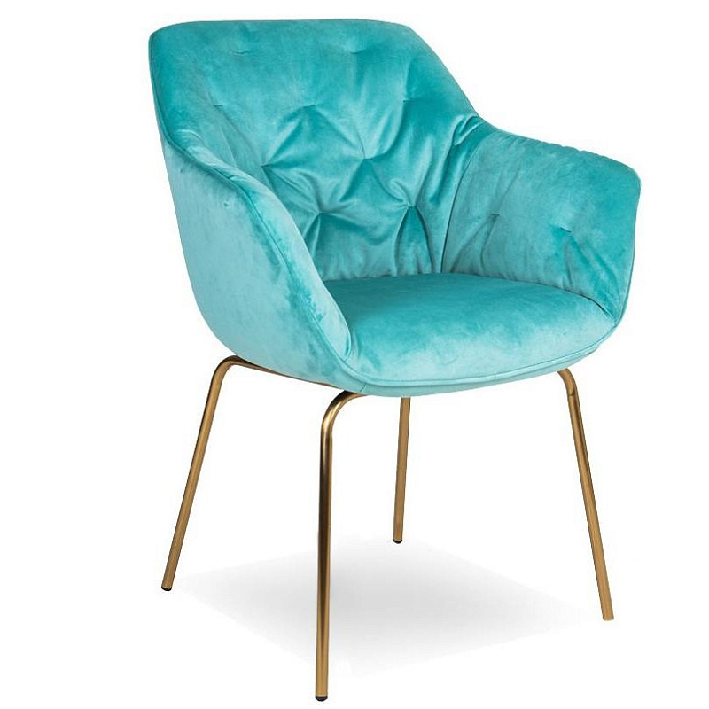 Стул Gentle Turquoise Бирюзовый Золотой Стул Gentle Turquoise Бирюзовый Золотой в Рязани | Loft Concept