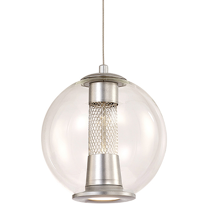 Подвесной светильник с плафоном в форме шара Inner Gleam Orb silver Прозрачное Стекло Серебряный Подвесной светильник с плафоном в форме шара Inner Gleam Orb silver Прозрачное Стекло Серебряный в Рязани | Loft Concept