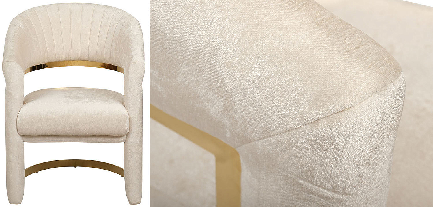 Полукресло Valbonne Chair cream velour Полукресло Valbonne Chair cream velour - Loft-Concept в Рязани