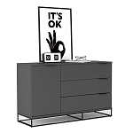 Комод цвета графит с 3-мя ящиками Strict Lines  варинант исполнения - 3 | Loft Concept в Рязани