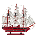 Декоративная модель деревянного красного парусника в подарочной упаковке With The low варинант исполнения - 1 | Loft Concept в Рязани