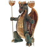 Подсвечник в виде дракона Dragon Candlestick Green Gold варинант исполнения - 3 | Loft Concept в Рязани