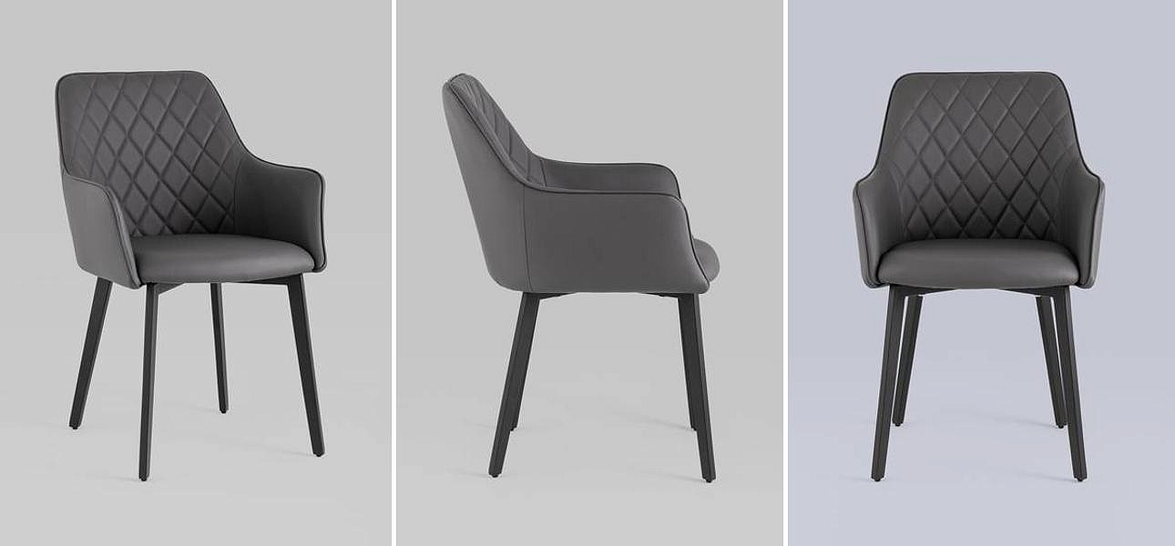 Стул Seoul Chair Серая Экокожа Стул Seoul Chair Серая Экокожа - Loft-Concept в Рязани
