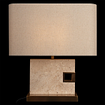 Настольная лампа с прямоугольным основанием из натурального камня c тканевым абажуром Lapis Tiburtinus варинант исполнения - 2 | Loft Concept в Рязани
