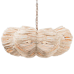 Круглая люстра волнистой формы с декором из круглых деревянных бусин White Wooden Beads Chandelier варинант исполнения - 1 | Loft Concept в Рязани