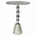 Кофейный столик с рельефной столешницей из металла Aplika Silver варинант исполнения - 1 | Loft Concept в Рязани