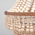 Многоярусная люстра украшенная круглыми деревянными бусами Wooden Beads Chandelier L варинант исполнения - 2 | Loft Concept в Рязани