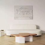 Дизайнерский журнальный стол с фигурной столешницей на белом основании Holarisex варинант исполнения - 2 | Loft Concept в Рязани