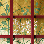 Обои ручная роспись The Plain of Musashi Original colourway on painted Xuan paper with gold ombre варинант исполнения - 2 | Loft Concept в Рязани